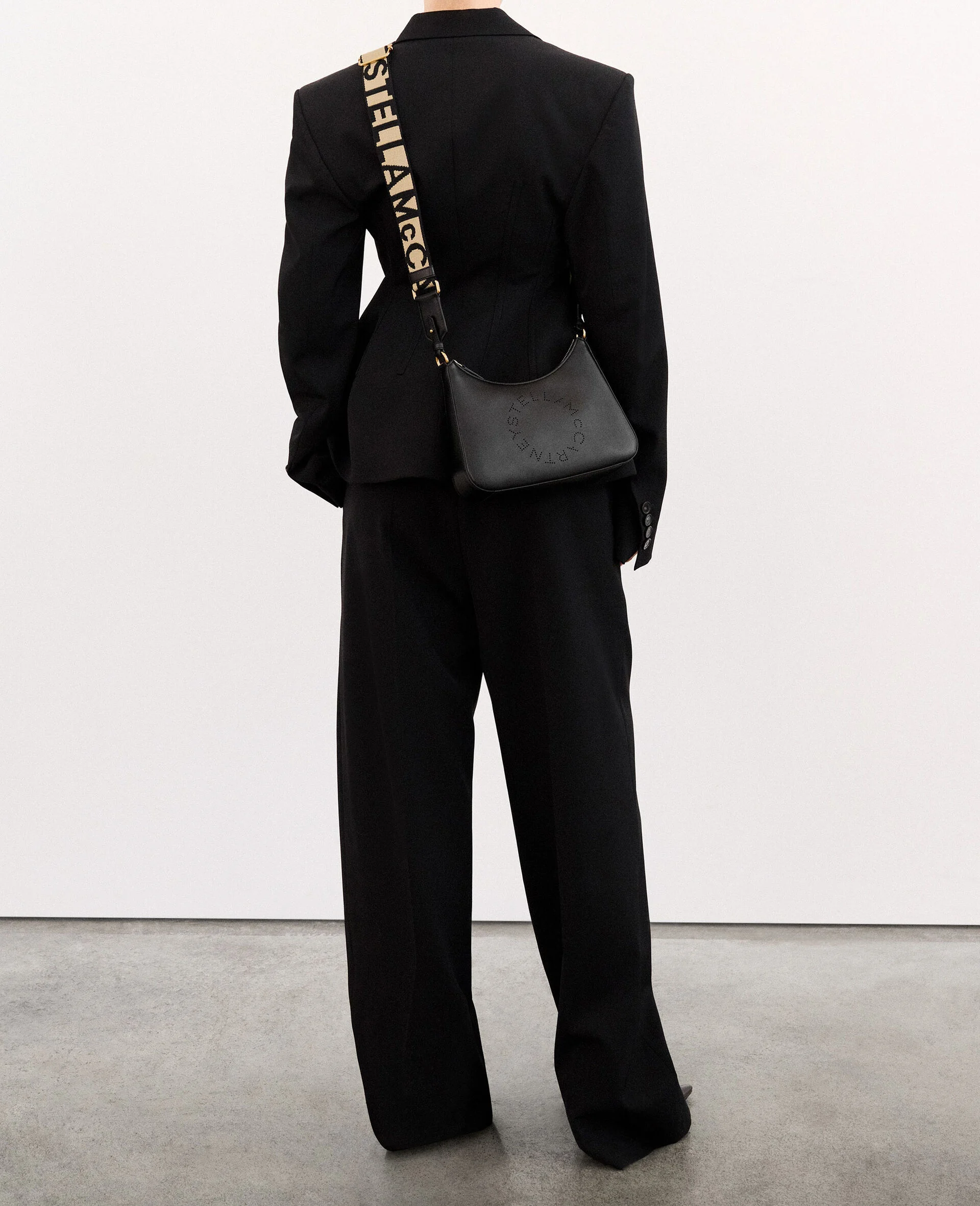 Stella McCartney Logo Crossbody Shoulder Bag Black