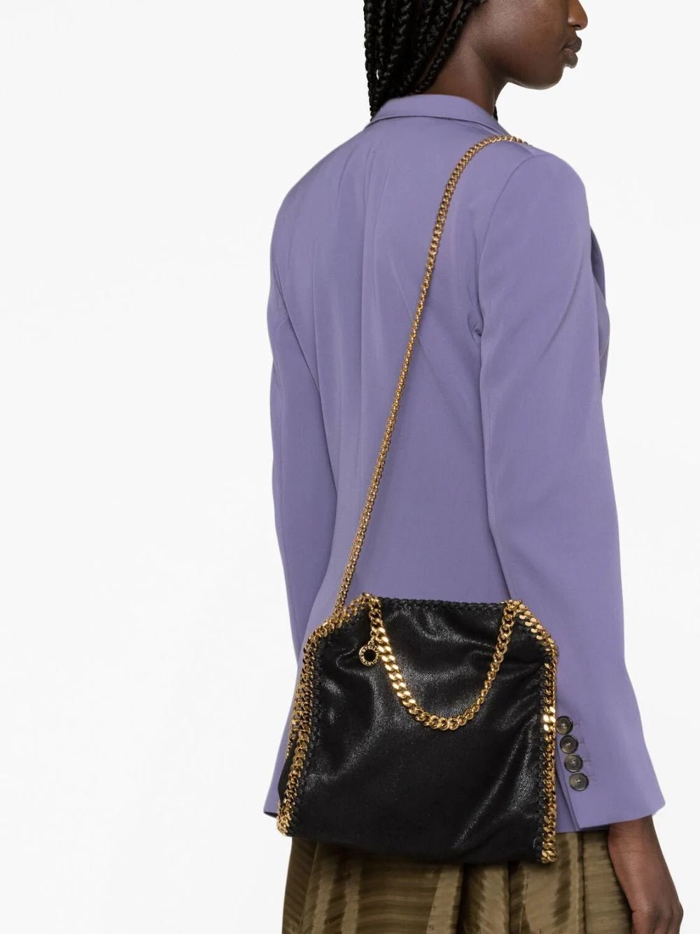 Stella McCartney Falabella Mini Tote Bag Black Gold