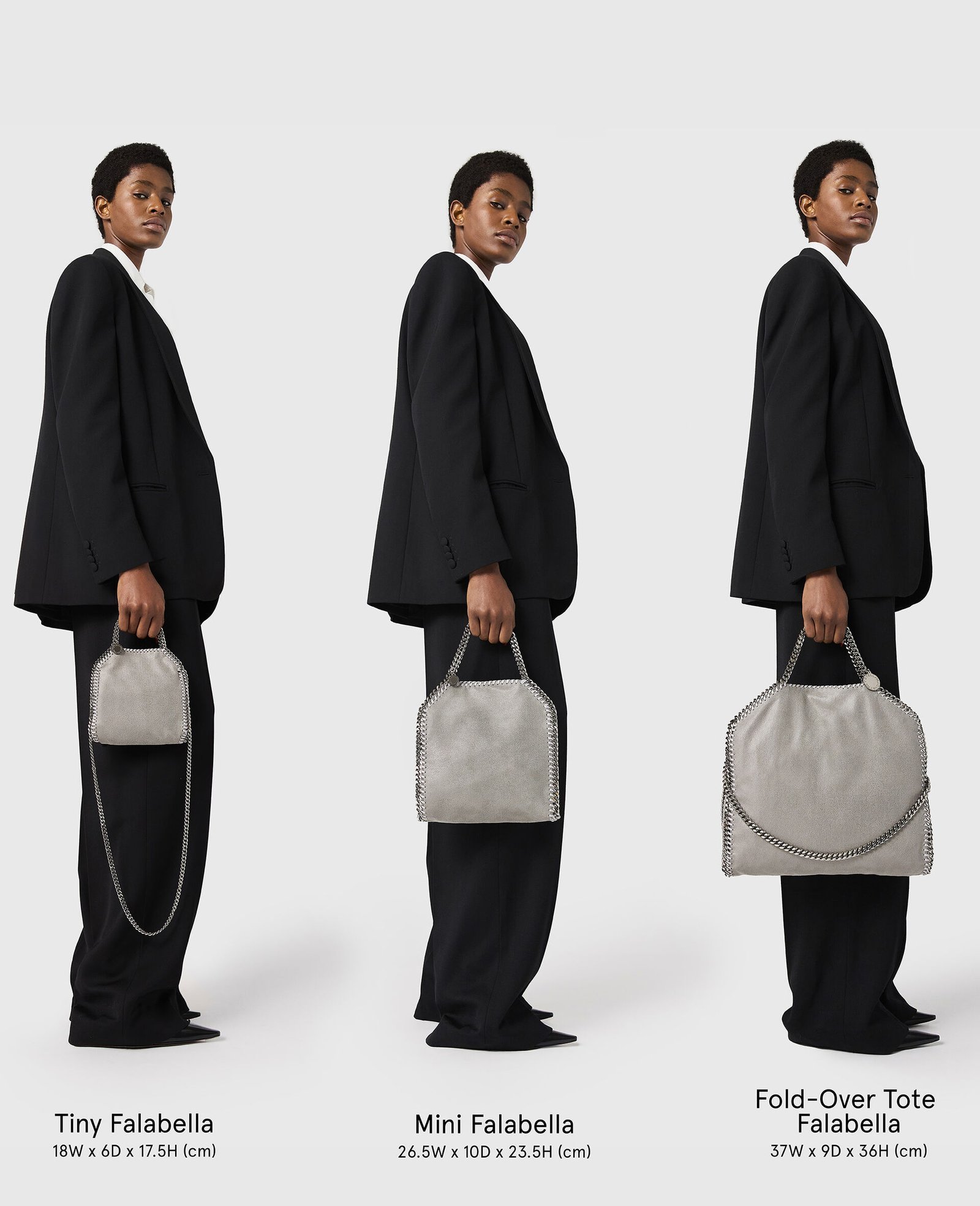 Stella McCartney Falabella Tiny Tote Bag Black Silver