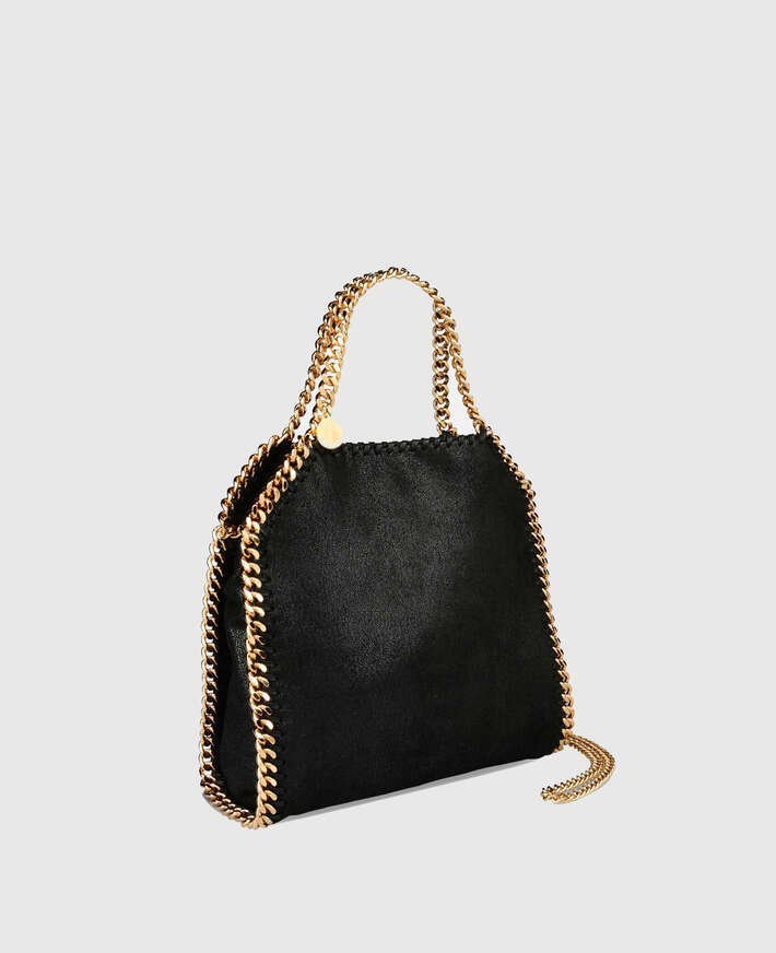 Stella McCartney Falabella Mini Tote Bag Black Gold