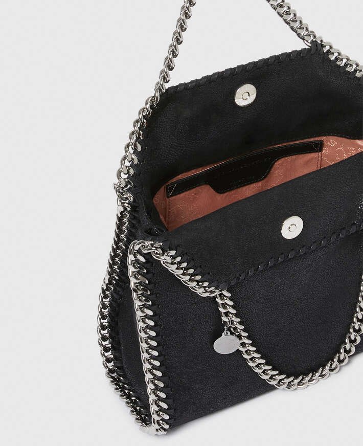 Stella McCartney Falabella Mini Tote Bag Black Silver