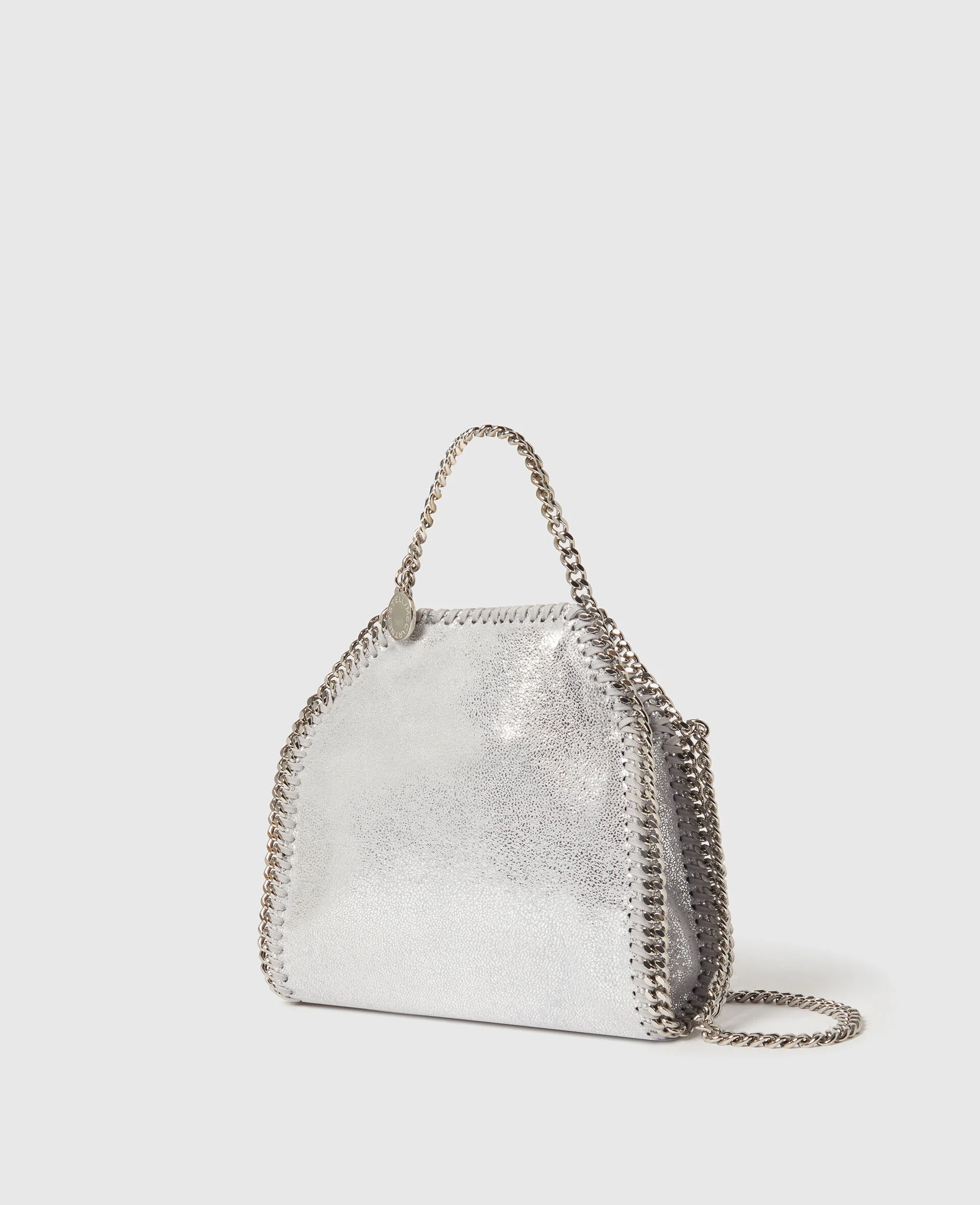 Stella McCartney Falabella Tiny Tote Bag Black Silver