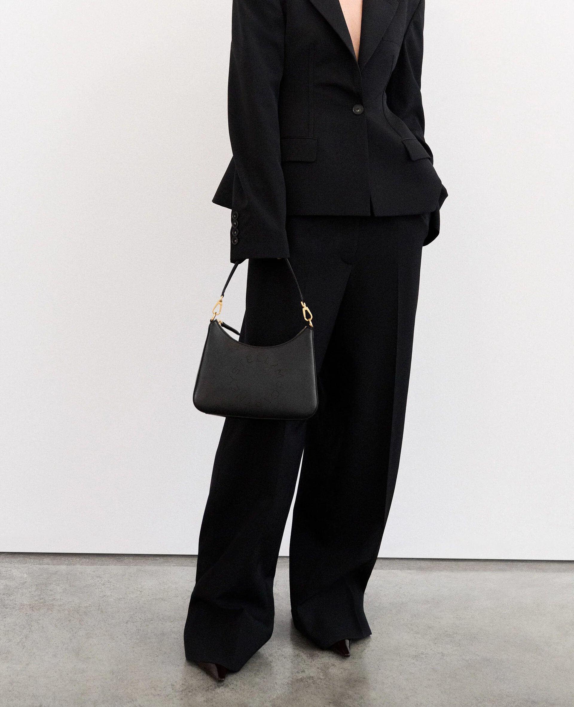 Stella McCartney Logo Crossbody Shoulder Bag Black