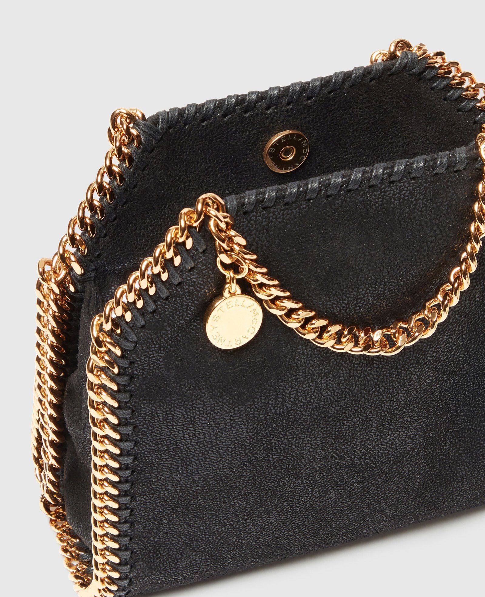Stella McCartney Falabella Tiny Tote Bag Black Gold