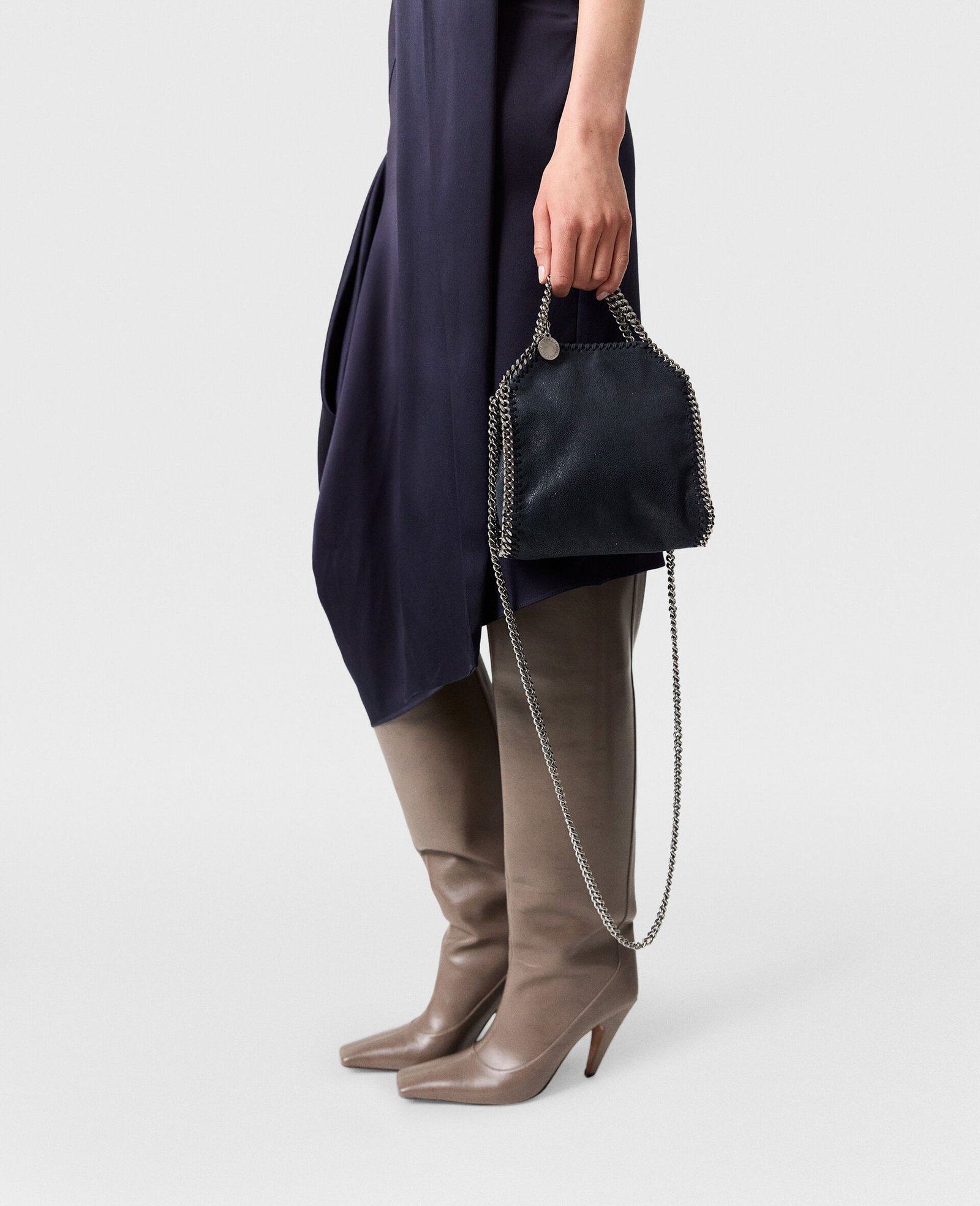 Stella McCartney Falabella Tiny Tote Bag Black Midnight