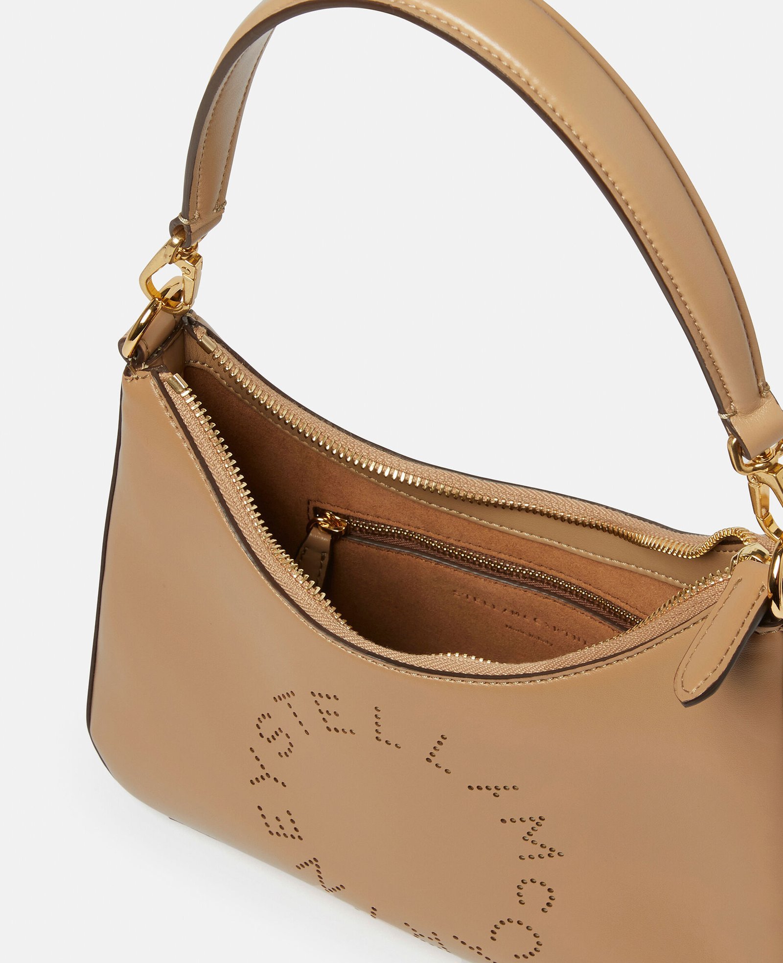 Stella McCartney Logo Crossbody Shoulder Bag Natural