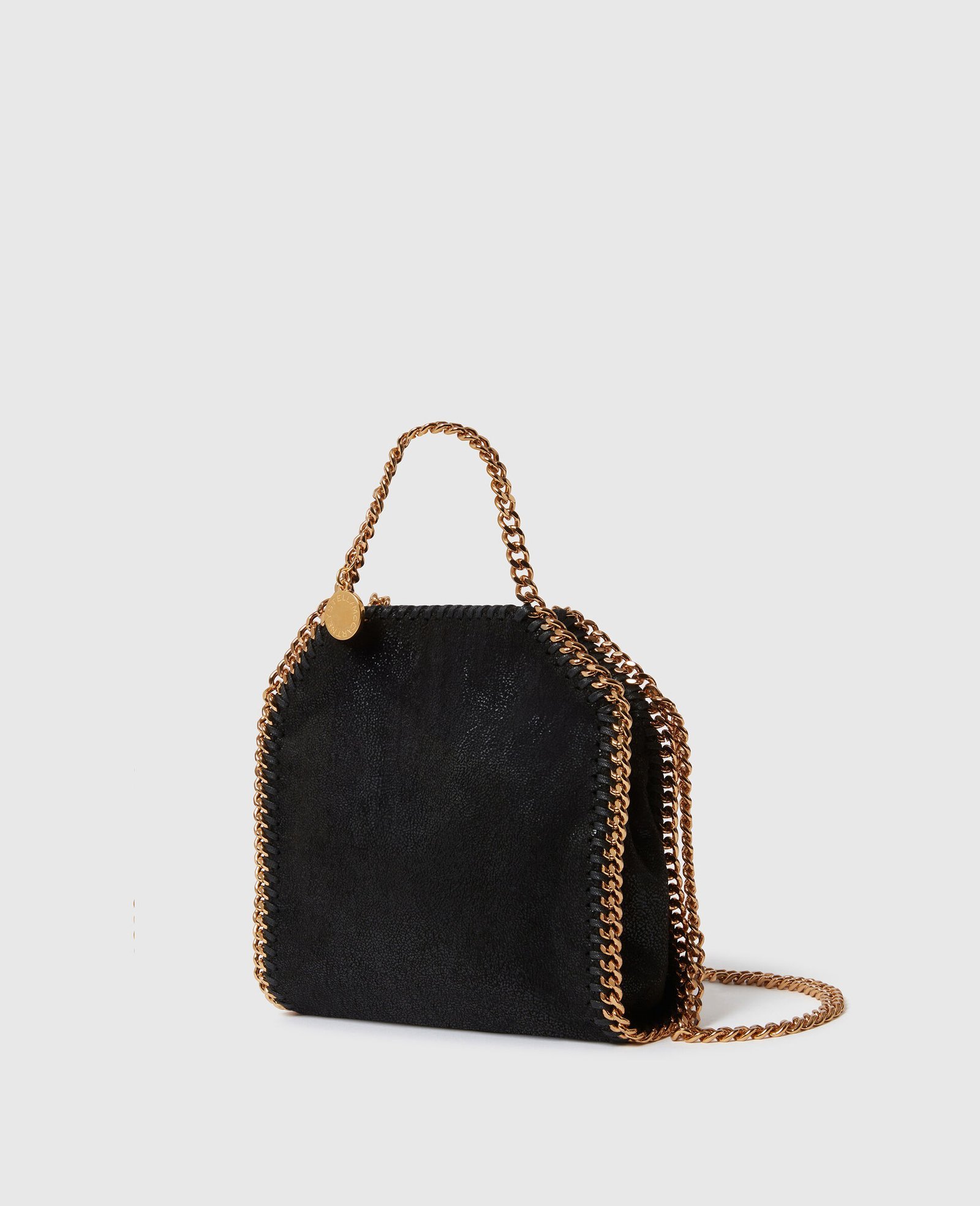 Stella McCartney Falabella Tiny Tote Bag Black Gold