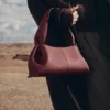 Polène Numéro Neuf East West Edition Textured BLACK CHERRY