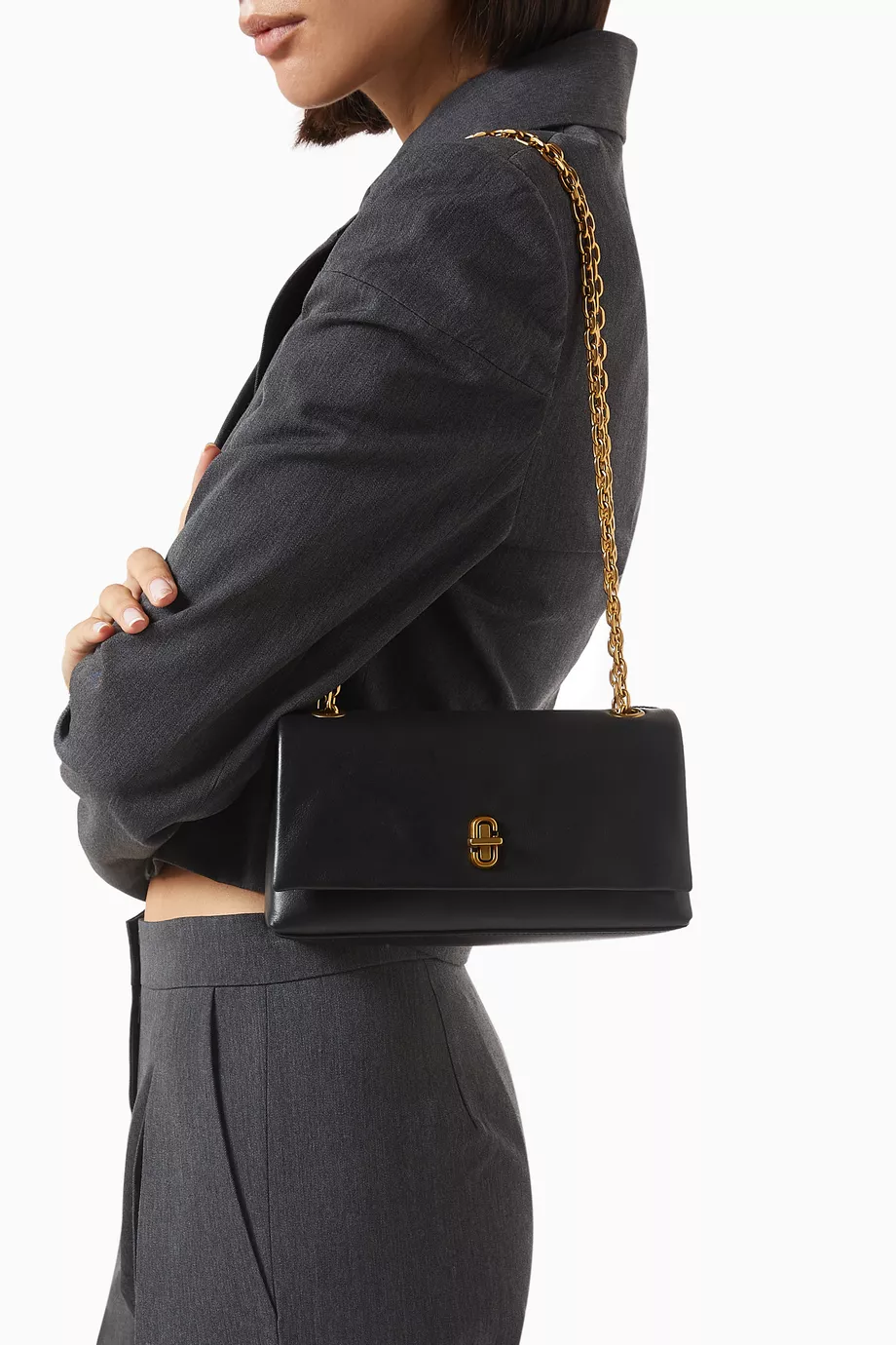 The Marc Jacobs Leather Mini Dual Chain Wallet Black