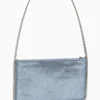 STELLA MCCARTNEY Falabella Pochette in Faux Shaggy Deer Blue