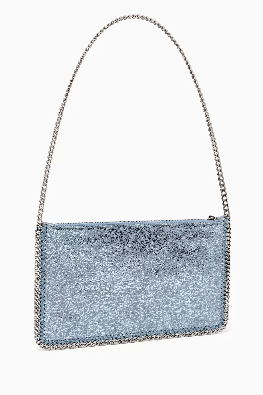 STELLA MCCARTNEY Falabella Pochette in Faux Shaggy Deer Blue