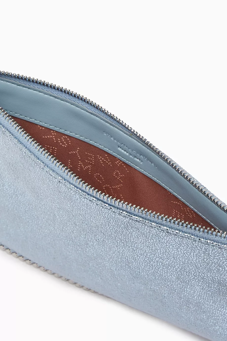 STELLA MCCARTNEY Falabella Pochette in Faux Shaggy Deer Blue