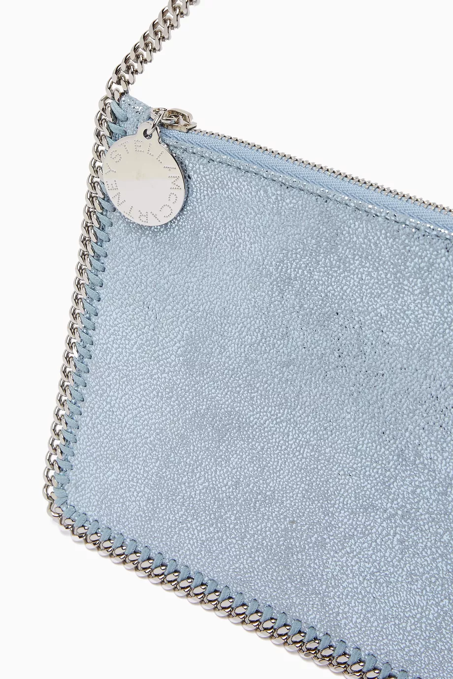 STELLA MCCARTNEY Falabella Pochette in Faux Shaggy Deer Blue