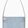 STELLA MCCARTNEY Falabella Pochette in Faux Shaggy Deer Blue