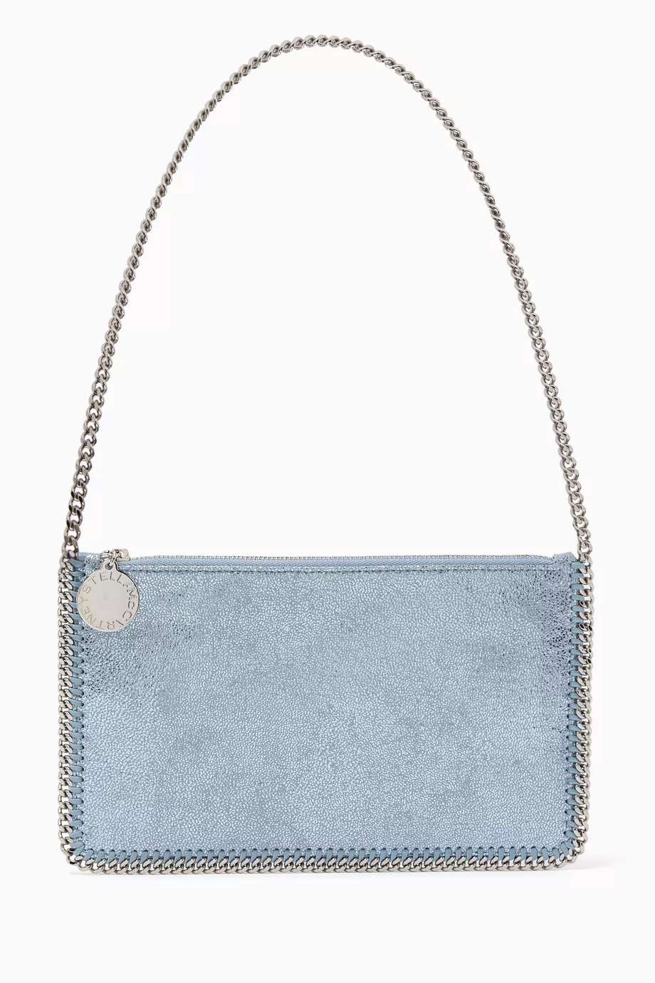 STELLA MCCARTNEY Falabella Pochette in Faux Shaggy Deer Blue