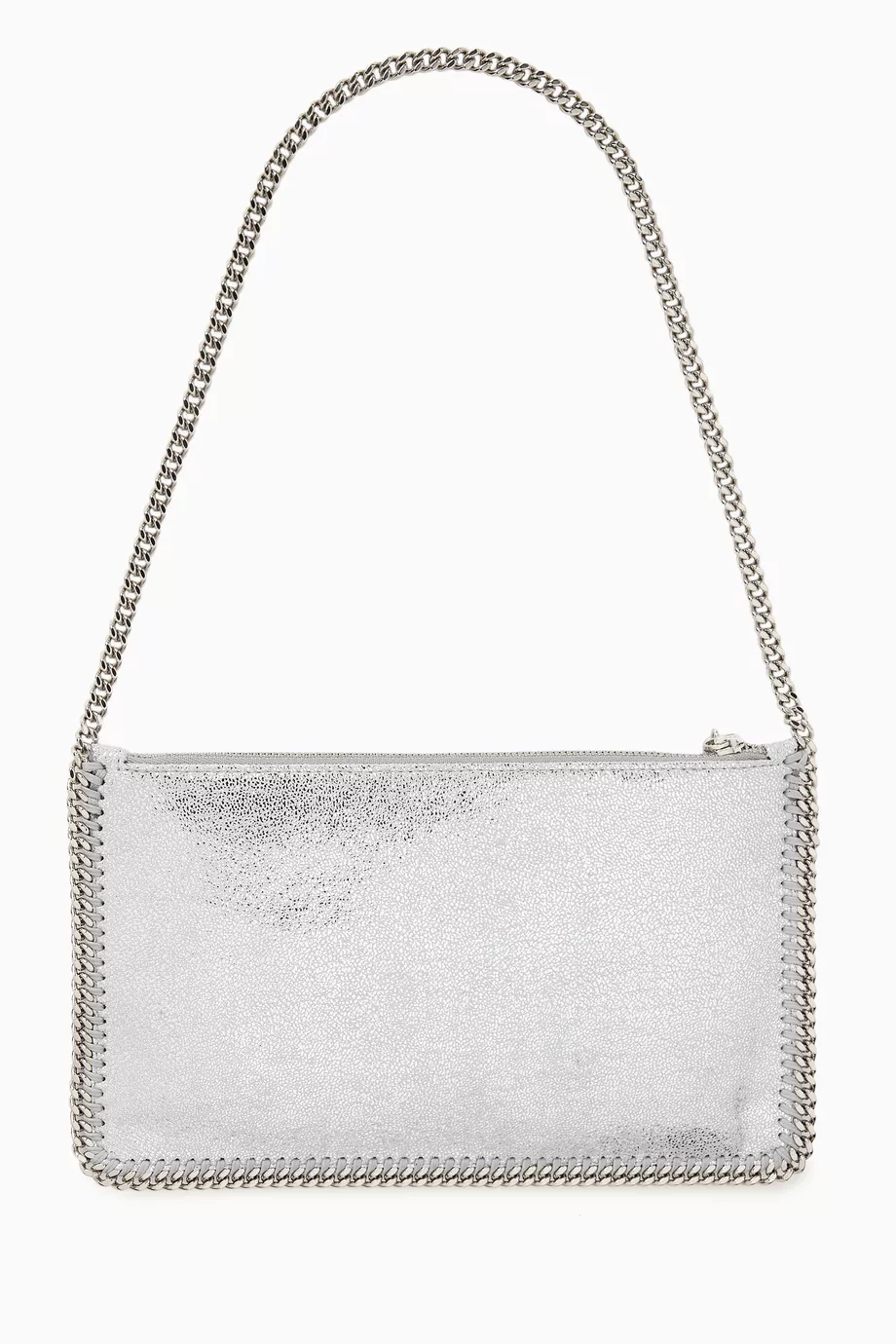 STELLA MCCARTNEY Falabella Pochette in Faux Shaggy Deer Grey