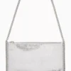 STELLA MCCARTNEY Falabella Pochette in Faux Shaggy Deer Grey