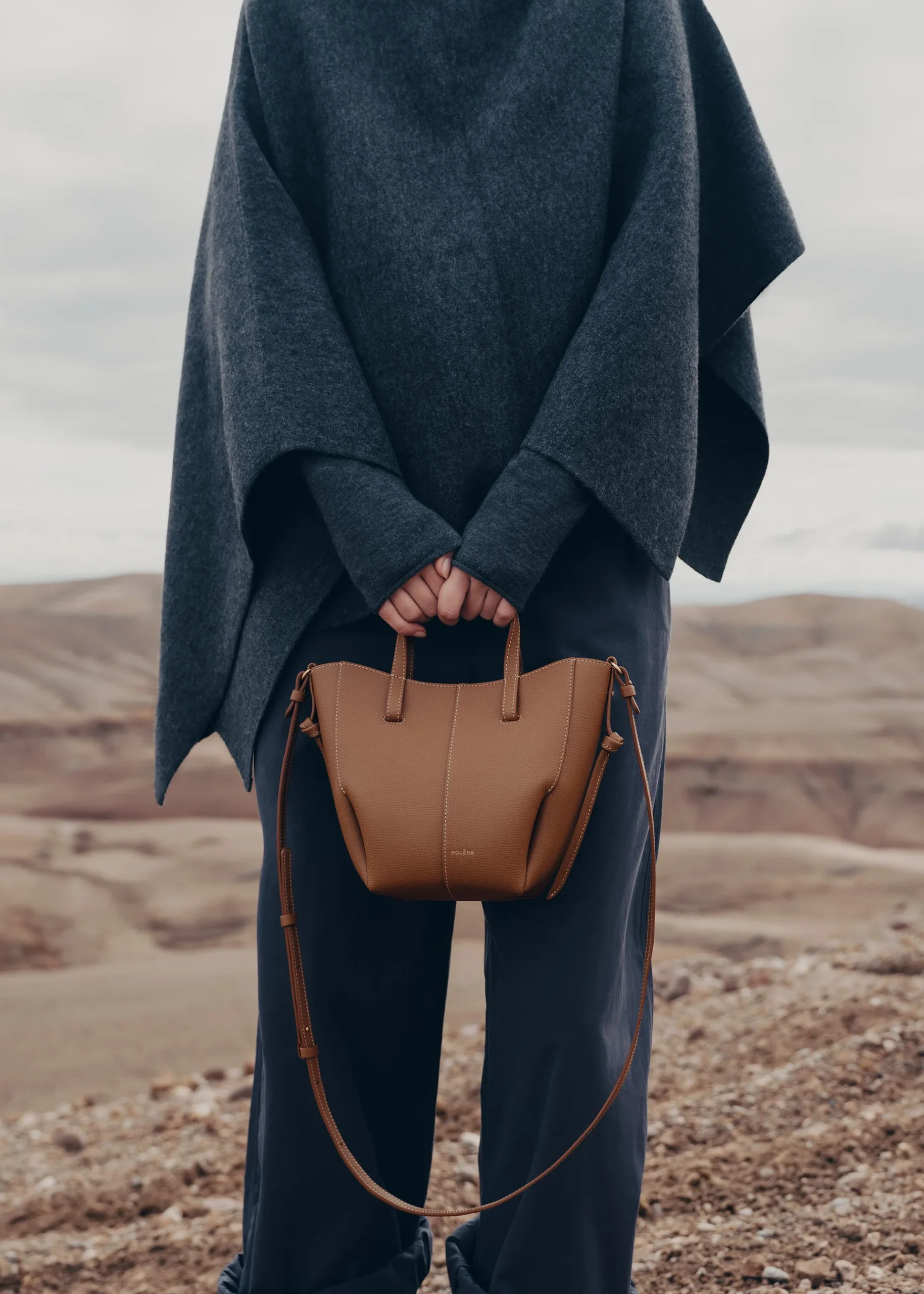 Polene Cyme Tote Nano EDITION TEXTURED CAMEL