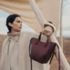 Polene Cyme Tote Nano EDITION TEXTURED BLACK CHERRY