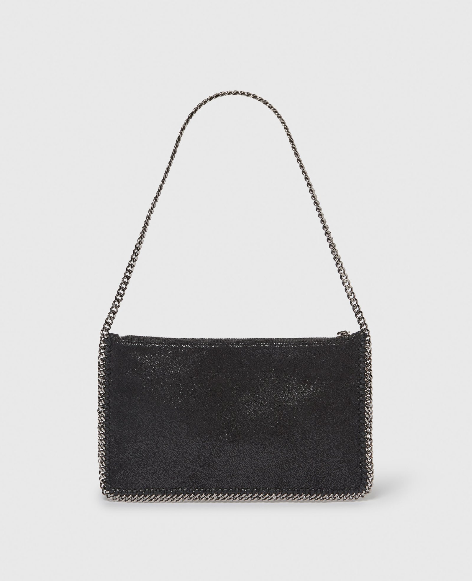 STELLA MCCARTNEY Falabella Pochette in Shaggy Deer Black Silver