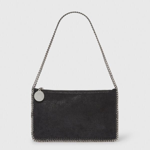 STELLA MCCARTNEY Falabella Pochette in Shaggy Deer Black Silver