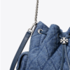 Tory Burch CHARLIE QUILTED Denim  DRAWSTRING SHOULDER BAG