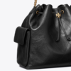Tory Burch Large CHARLIE QUILTED DRAWSTRING SHOULDER BAG Black