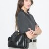 Tory Burch CHARLIE QUILTED DRAWSTRING SHOULDER BAG Black