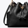 Tory Burch CHARLIE QUILTED DRAWSTRING SHOULDER BAG Black