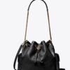 Tory Burch CHARLIE QUILTED DRAWSTRING SHOULDER BAG Black