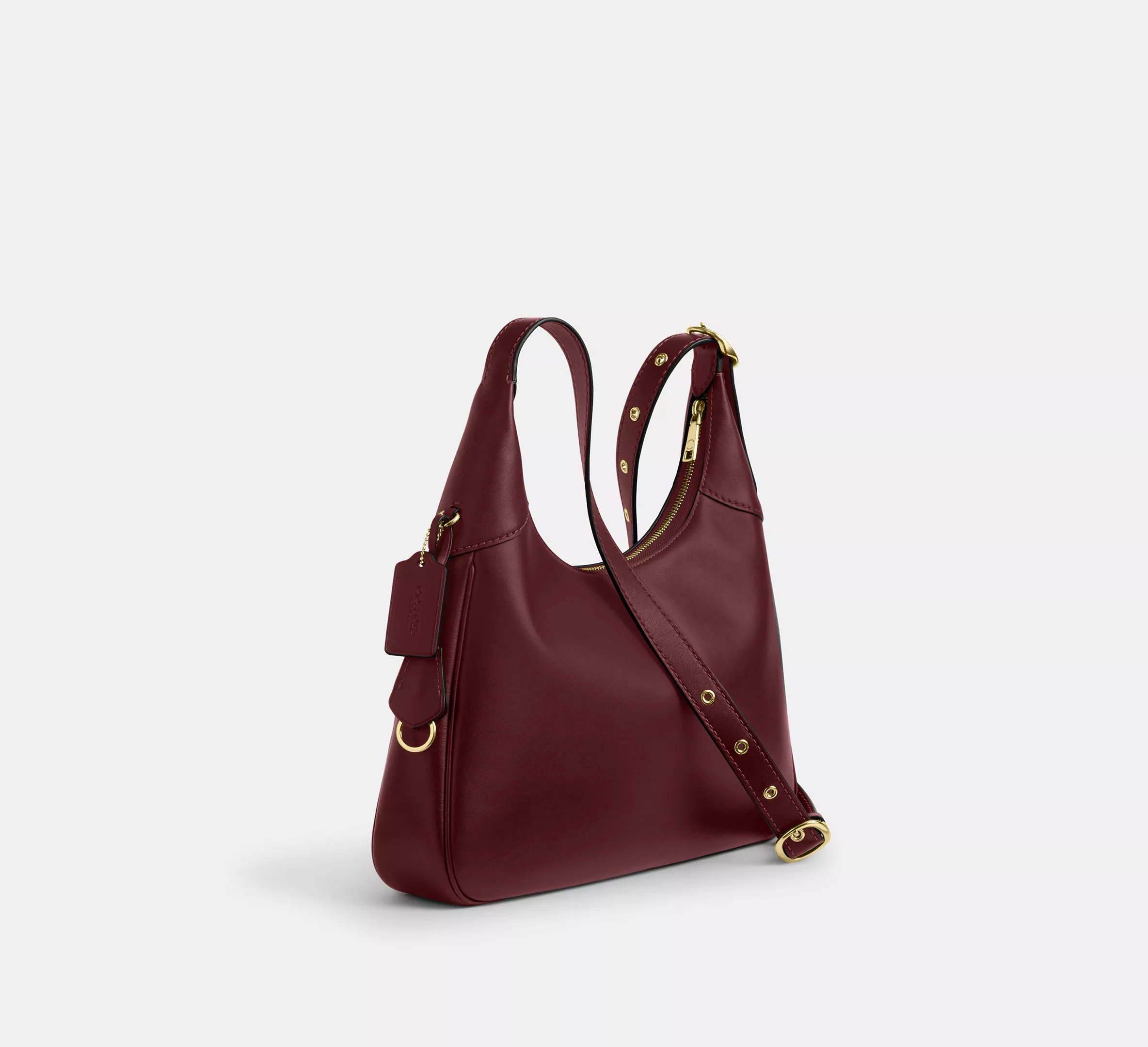 Coach Ella Shoulder Bag Gold Maroon