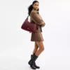 Coach Ella Shoulder Bag Gold Maroon
