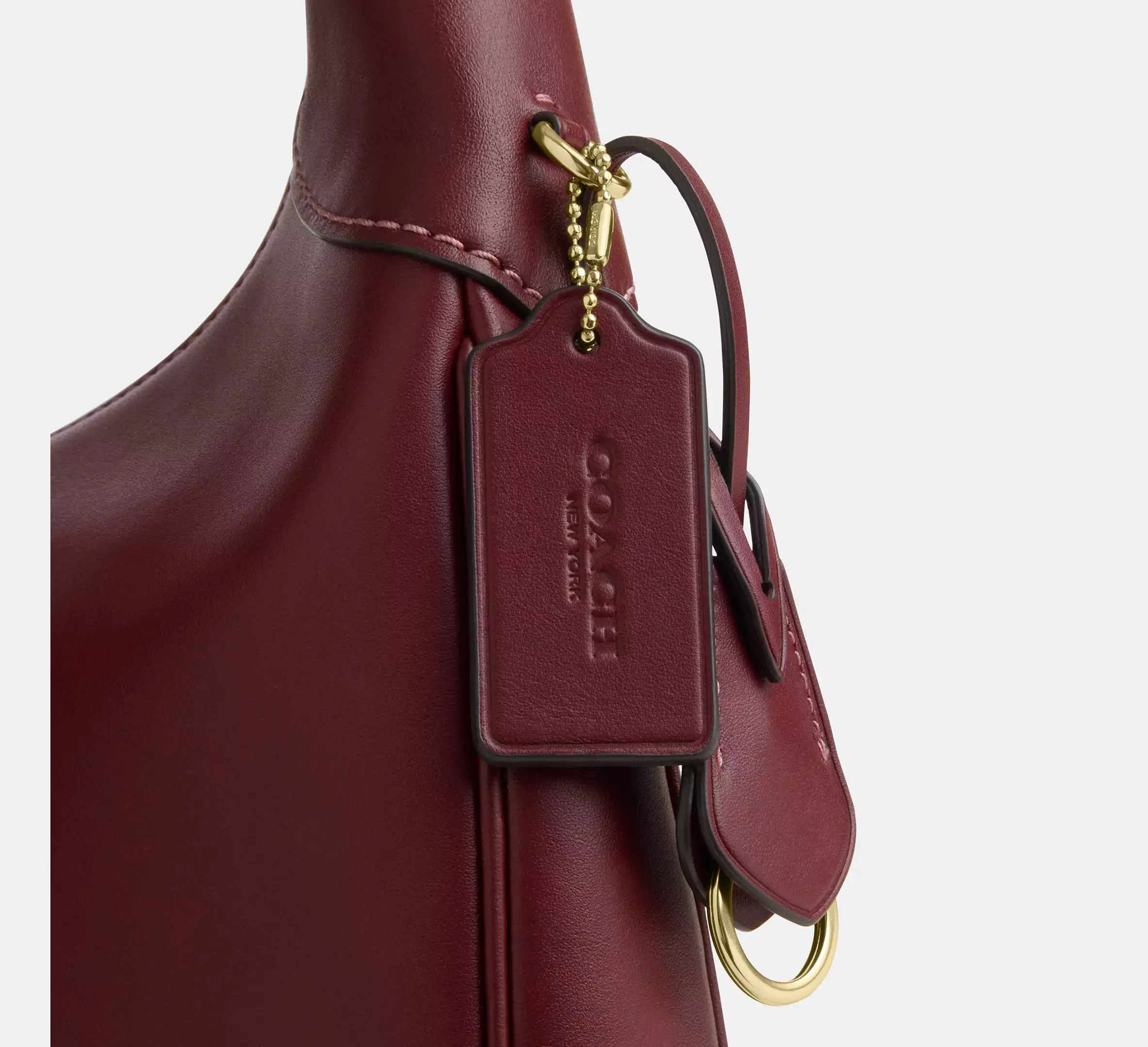 Coach Ella Shoulder Bag Gold Maroon