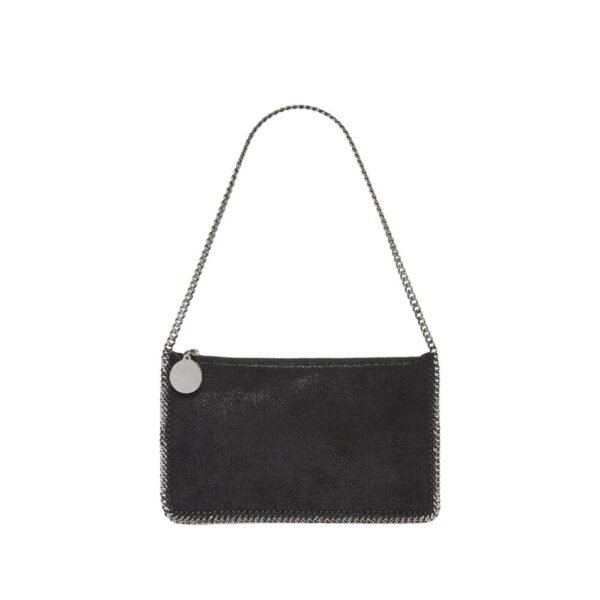 STELLA MCCARTNEY Falabella Pochette in Shaggy Deer Black Silver