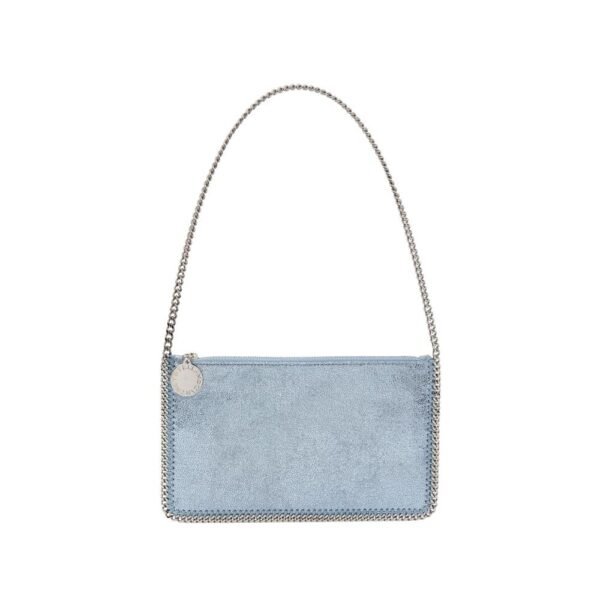 STELLA MCCARTNEY Falabella Pochette in Faux Shaggy Deer Blue