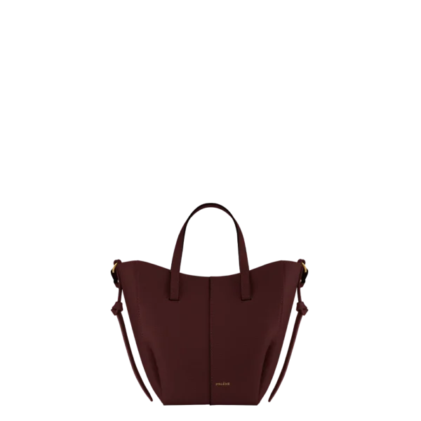 packshot-front_cyme-tote-nano-cerise-noire.png.webp Polene Cyme Tote Nano EDITION TEXTURED BLACK CHERRY