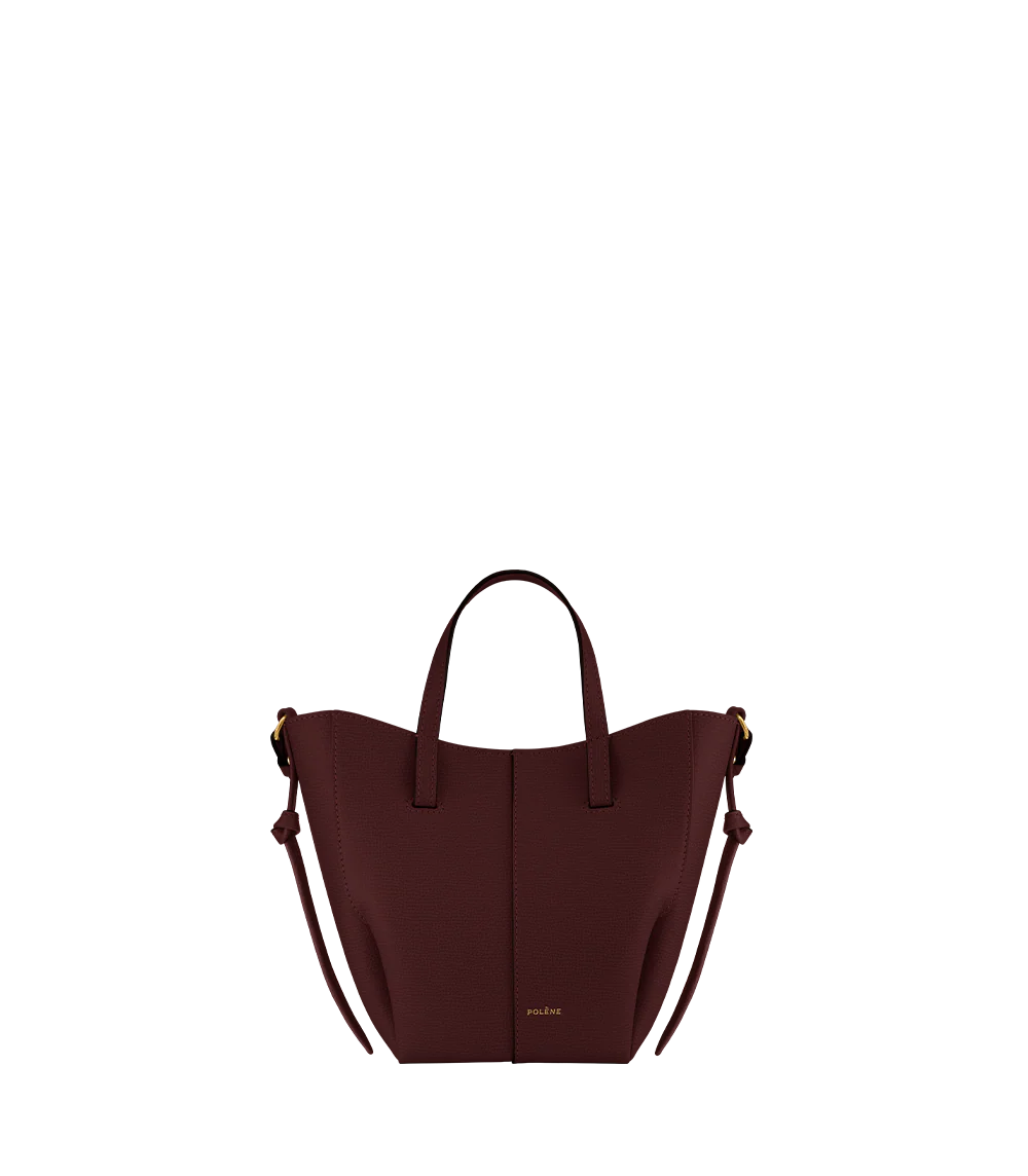 Polene Cyme Tote Nano EDITION TEXTURED BLACK CHERRY