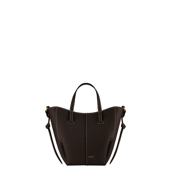 packshot-front_cyme-tote-nano-ebene.png.webp Polene Cyme Tote Nano EDITION TEXTURED EBONY