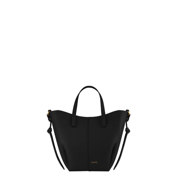 packshot-front_cyme-tote-nano-noir.png.webp Polene Cyme Tote Nano EDITION TEXTURED BLACK