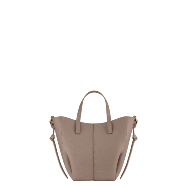 packshot-front_cyme-tote-nano-taupe.png.webp Polene Cyme Tote Nano EDITION TEXTURED TAUPE